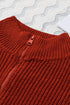 Zipped Turtleneck Drop Shoulder Knit Sweater